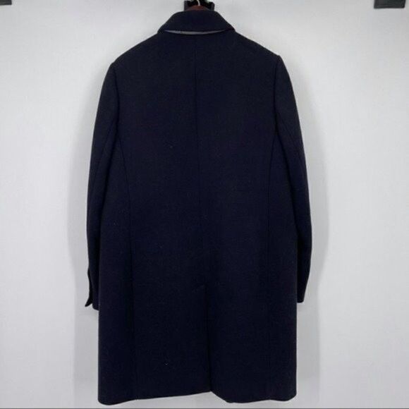 JCrew Womens navy blue wool coat size 4 medium length - Picture 3 of 7